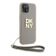 DKNY iPhone 15 / 14 / 13 Case Wrist Strap Stock Logo, Beige