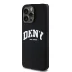 DKNY iPhone 15 Pro Max Case Liquid Silicone White Printed Logo MagSafe, Black