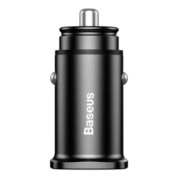 Baseus Square smart car charger 2x USB QC3.0 Quick Charge 3.0 SCP AFC 30W black (CCALL-DS01)