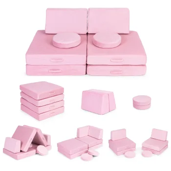 Ecotoys TMSRT-14 Modular Kids Sofa 8 Pieces, Pink
