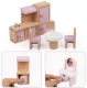 Bakalu Large Wooden Dollhouse with 3 Floors and Furniture