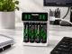 Maxday AA/AAA Battery Charger with LCD Display + 4 AA Batteries, White