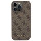 Apple iPhone 15 Pro Max 6.7\'\' Guess 4G Metal Gold Logo Case Cover, Brown