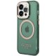 Guess iPhone 14 Pro Max Case Gold Outline Translucent MagSafe, Green