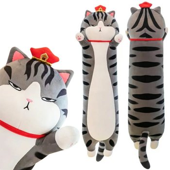 Plush Long Cat-shaped Hugging Pillow Mascot Toy, 90cm