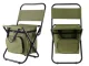 Folding Fishing and Camping Chair with Cooler Bag, Khaki Green
