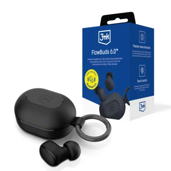 TWS Wireless Earbuds 3mk FlowBuds 6.0, Bluetooth 6.0, Black