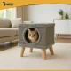 Purlov 26215 Cat House with Bed and Scratching Post