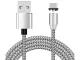 3-in-1 Magnetic Charging Cable Micro USB / Type-C / Lightning, 1m, Silver