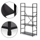 ModernHome Wide Industrial 4-Tier Bookshelf Loft Style, Black