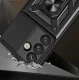 Hybrid Armor Camshield Case for Samsung Galaxy S25 Edge with Camera Cover and Stand - Black
