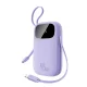 Baseus EnerFill FC31 20000mAh 45W Power Bank with Display with USB-C and Lightning Cables - Purple