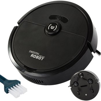 Automatic Robot Vacuum Cleaner, Powerful Cordless Sweeper for Hard Floors & Pet Hair, Black
