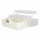 Large XL Medicine Organizer Box with 3 Tiers, 29x19x15.5 cm, White/Translucent