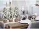 Small Artificial Christmas Tree with Snow on Wooden Base, 26 cm, Green