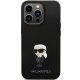 Apple iPhone 14 Pro 6.1\" Karl Lagerfeld Silicone Ikonik Metal Pin Case Cover (KLHCP14LSMHKNPK), Black