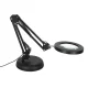 LED Desk Lamp with Magnifying Glass, Adjustable Arm and USB Power, Black