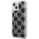 Apple iPhone 14 6.1\" Karl Lagerfeld Liquid Glitter Monogram Case Cover (KLHCP14SLMNMK), Black