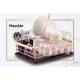 Two-Tier Dish Drying Rack Massido MS-601 with Cutlery Holder, 43 x 32 x 27 cm, Gold and Black