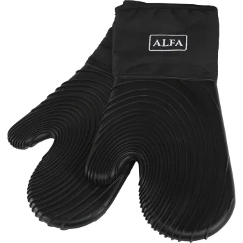 Alfa Forni Silicone Oven Gloves, Black