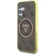 Guess 4G Glitter Triangle Buttons MagSafe Case for Samsung Galaxy S25 Brown