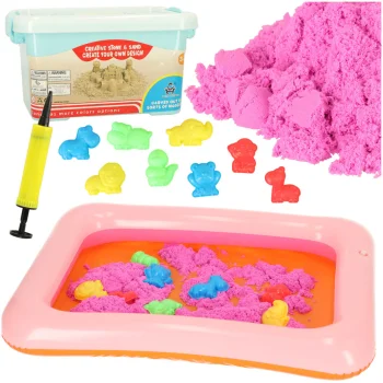 Inflatable Sandbox, Kinetic Sand, 1 kg, Pink