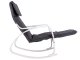 ModernHome Rocking Chair with Adjustable Footrest and Padded Headrest, White Frame