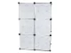 Modular Wardrobe with 6 Sections and Hanging Rod, Black