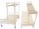 Two-Tier Wooden Plant Stand on Wheels, White / Natural Wood