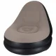Inflatable Lounge Chair with Footrest Ottoman and Foot Pump, Black and Beige