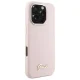 Guess iPhone 16 Pro Max Case Silicone Script Metal Logo & Frame, Pink