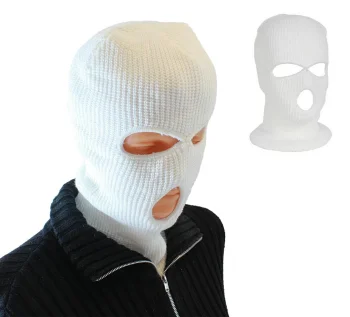Balaclava Face Mask with 3 Holes, White