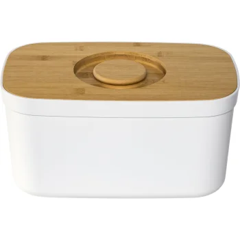 Joseph Joseph Bread Bin with Bamboo Cutting Board Lid, White / Brown