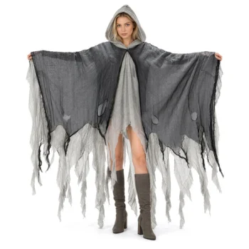 Glimz Black Hooded Cape, 180 cm