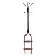 ModernHome Standing Coat Rack with 2 Shelves 8 Hooks Hall Tree, 180 cm, black