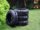 Waterproof Tire Covers for 13-17 Inch Wheels, Set of 4 with Handles, Black