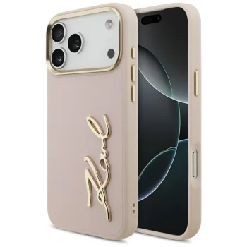 Karl Lagerfeld Karl Script Logo Case for iPhone 17 Pro Max, Pink