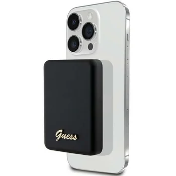 Guess MagSafe Wireless Power Bank Metal Script Logo 3000mAh, Black