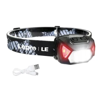 LEPRO 320014 Rechargeable USB-C LED Headlamp 300 lm 1200 mAh IPX4, Black