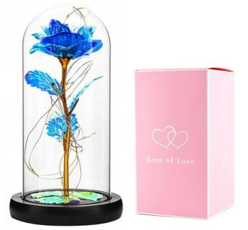 Everlasting Rose with LED, Blue