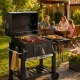 Charcoal Garden Grill with Lid, Two Grates and Thermometer