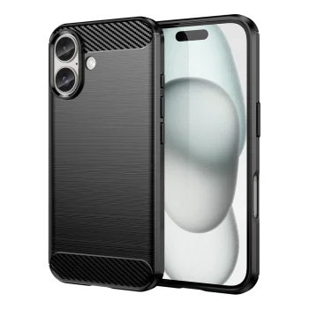 Dėklas iPhone 16 Plus Carbon Case, TPU, juodas