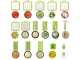 Vegetable and Fruit Slicer Chopper with 13 Interchangeable Blades and Container, Green/Grey