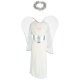 Kids Carnival Costume Angel, 4-Piece Set, Size S (100-110 cm), White