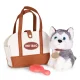 Multistore Plush Dog in a Bag with Brush, Husky