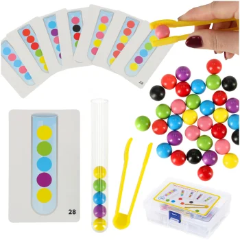 Montessori Educational Game Colorful Balls, 66 pcs