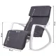 Modernhome Rocking Chair with Adjustable Footrest, White Frame