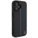 Mercedes iPhone 16 Case Blue Line Leather MagSafe, Black