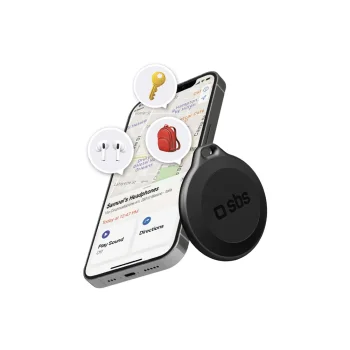 SBS Track My Circle IP65 Waterproof Locator Compatible with Apple Find My - Black