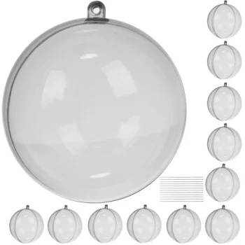 Clear Fillable Christmas Baubles Ruhhy, 8 cm, 12-Pack